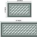2 x Artoid Mode Green Washable Non Slip Rustic Kitchen Mats Set of 2, Absorbent Natural Rubber Back Low-Profile Kitchen Rugs for Floor - 17x29 and 17x47 Inch