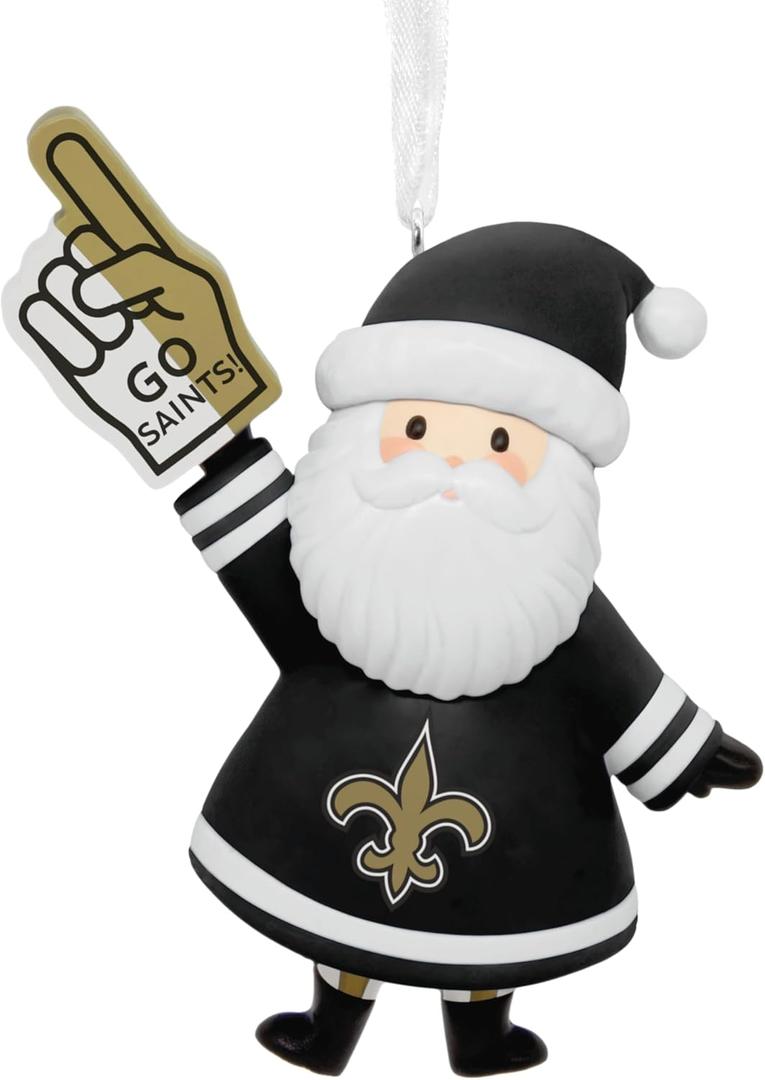 Hallmark NFL New Orleans Saints Santa Fan Christmas Ornament, Gifts for Sports Fans