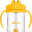 Dr. Brown's Milestones Baby's First Straw Cup, Training Cup with Weighted Straw, 9oz/270mL, Vintage Yellow, BPA Free, 6m+