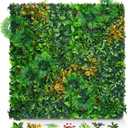 Grass Wall Panels, 20"x20" 8pcs Artificial Grass Backdrop Wall with Tropical Leaves, UV-Anti Faux Greenery Plant Boxwood Panels for Privacy Fence Screen, Green Wall Decor for Outdoor Indoor