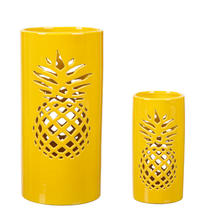 Everyday Living® Ceramic Cylinder Set - Pineapple Yellow, 2 pcs
