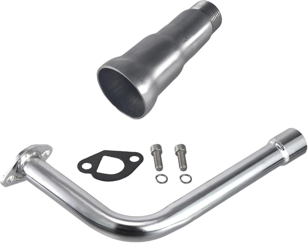 212cc exhaust with 3 Stage exhaust tip For Predator 212cc 196cc 6.5HP for Honda GX160 GX200 for Coleman CT200U BT200X CT200u-ex Mini Bike Go Kart part sliver