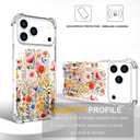 Compatible for iPhone 17 Pro Cases with Design, Cute Transparent Phone Case for Women Girls Girly with Heavy Duty Protective Bumper (Clear Anemone Flower Floral)