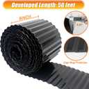 Quibbay Corrugated Metal Garden Edging, 8"50Ft Landscape Edging Border for DIY Lawn, Flower Bed and Garden Fence, Metal Garden Edging for Landscaping, Yard and Tree Surrounds Borders, Black