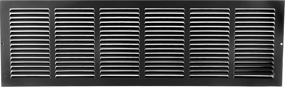 30" X 6" Steel Return Air Grilles - Sidewall and Ceiling - HVAC Duct Cover - Black [Outer Dimensions: 31.75"w X 7.75"h]