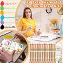 48 Pcs Easter Appreciation Gifts Bulk for Coworker Include 24 Pcs 6-in-1 Multicolor Ballpoint Pens 24 Pcs Greeting Cards with Ties Thank You Gifts for School Employee Office