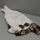 KYEESE Dog Sweaters Dress with Leash Hole with Bowtie Turtleneck Red Dog Knitwear Plaid Pattern Warm Pet Sweater for Medium Dogs White,(XX-Large (Pack of 1)