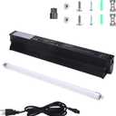 Aiicioo T5 HO UVB Reptile Light Fixture 10.0 8W Light Combo Kit 12 Inch Light Fixture Reptile Terrarium Hood with 8W Reptile Light Bar for Bearded Dragon Lizards Turtle Tank