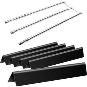 7536 7508 Flavorizer Bars 22.5" and Grill Burner Replacement for Weber Genesis Silver Gold B C Grill Parts, Spirit 300 320 330 700 S310 E310 Grill Parts, Burner Tube Set for Grills Weber 900