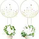 SNAIL GARDEN 2Pcs Small Trellis for Indoor Plants with Suncatcher Colorful Crystal, 9.8in Indoor Plant Trellis for Climbing Plants,House Plant Trellis for Potted Plants Hoya Ivy, Jasmine