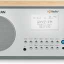 Sangean HDR-18 HD Radio/FM-Stereo/AM Wooden Cabinet Table Top Radio Silver