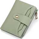 GAEKEAO Small Wallets Woman RFID Blocking Leather Bifold Card Holder Wallets with Zipper Pocket Removable ID Window