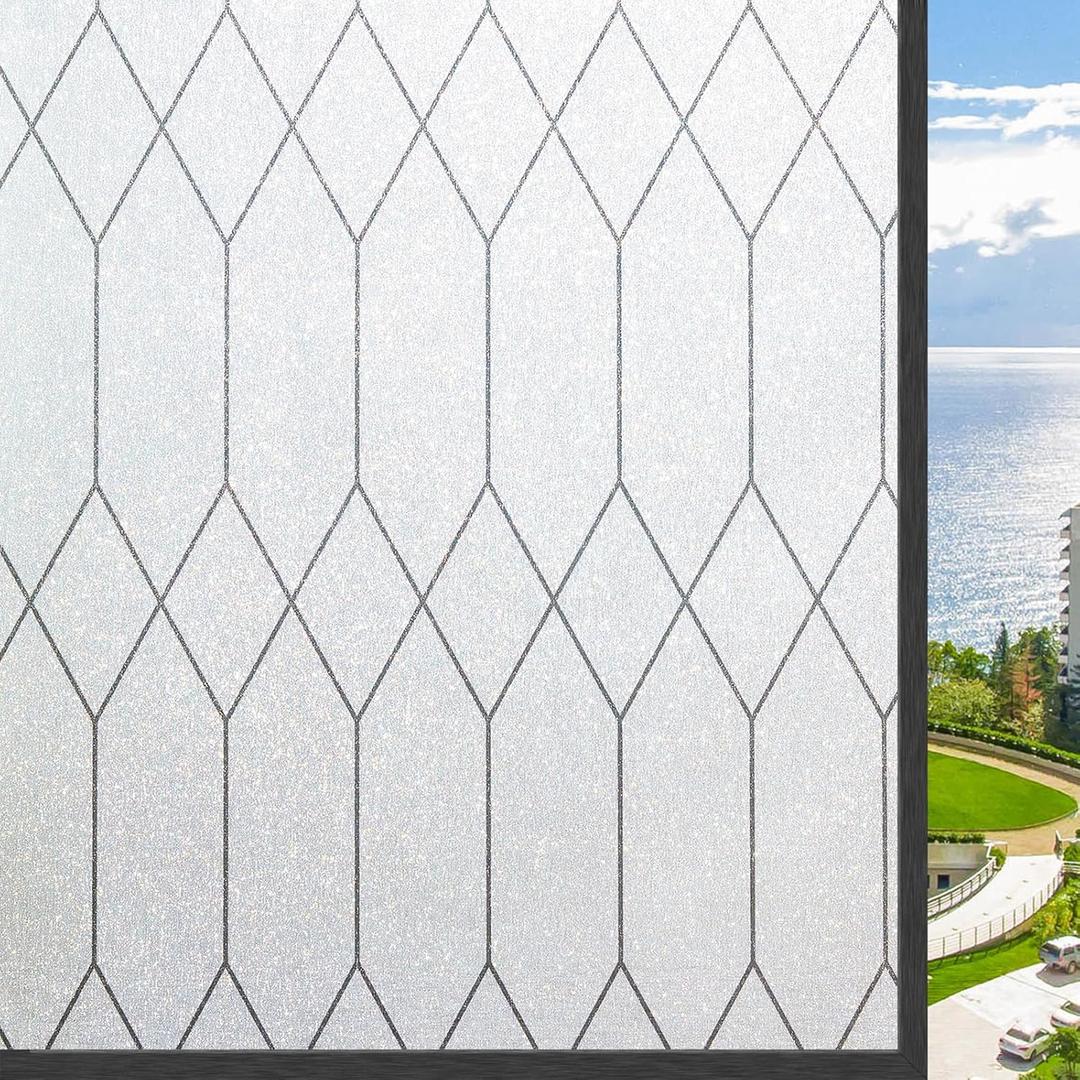 Kromapolis Frosted Privacy Film Static Cling Non-Adhesive 23.6 x 157.4 inch, 23.6In by 157.4In