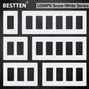 BESTTEN 50 Pack 1 Gang Screwless Decorator Wall Plate, USWP6 Gloss Snow White, Decorative Outlet Cover, Decor Light Switch Face Plate, H4.69 x W2.91