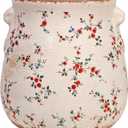 Xiaan Jiaju Ceramic Vases for Centerpieces, Shabby Chic Vase & Flower Pot with Drainage, Country Chic Decor for Office Room Garden Balcony Mantel Fireplace Table & Shelf, Red Floral