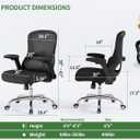 Office Chair Ergonomic Desk Chair Comfy: 400LBS Mesh Computer Chair Ergonomic Gaming Chairs with Wheels Adjustable Lumbar Support and Flip up Armrest-Swivel Executive Chairs Long Hours(Full Black)