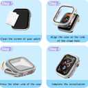 Bling Case for Apple Watch Apple Watch SE 3 (2025)/ SE2/ SE/Series 6/5/4 44mm Screen Protector, Woman Glitter Crystal Rhinestone Scratch Resistant Overall Protective Bumper Cover, Colorful
