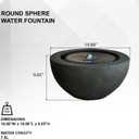 XBrand 19.8" W Round Sphere Water Fountain Indoor Outdoor with LED Light, Polyresin Bubbler Feature for Patio Garden Yard Home Dcor, Dark Green