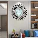 Large Wall Clock Non-Ticking Silent Modern Big Clocks Decorative Wall Clocks for Living Room Dining Room Bedroom Decor, Dia 23.6 Inch Black