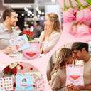 5 x 6 Sets Pop Up 3D Valentine's Day Gift Card Holders 3D Red Pink Candy Hearts Greetings Cards with Envelopes for Him Her Coworkers Teacher Sweet Day Wedding Bridal Shower Anniversary Birthday