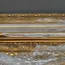 DIY Solid Wood Frame for 18x24 Canvas Painting, 2.4" Wide Gold Ornate Frame, Vertical or Horizontal Display for Home Office Wall Decor (Empty Frame Only, No Plexiglass & Backing Board)