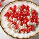 150 Pcs Vase Filler Pearls White and Red Pearl Beads for Vase No Hole Pearls for Centerpieces Vases Home Table Party Decor Wedding DIY 8/14/20mm