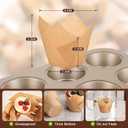 100pcs Extra Large Size Tulip Cupcake Liners for Baking Cups, Food Grade Parchment Paper Large Muffin Liners Holders, Greaseproof Cup cake Wrappers for Party, Christmas by Neyimqr (Natural)