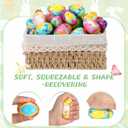 Sotiff 48 Pcs Easter Eggs Stress Balls Squeeze Easter Eggs Toy Bulk Slow Rising Stress Relief Fidget Toy for Easters Egg Hunt Basket Stuffers Fillers Party Favor Gifts(Lovely)