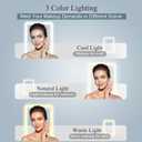 FUNTOUCH Rechargeable Travel Makeup Mirror with 72 Led Lights, Portable Lighted Beauty Mirror, 3 Color Lighting, Dimmable Touch Screen, Tabletop LED Folding Cosmetic Vanity Mirror (White)