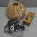 Mini Hemp Rope Woven Pendant Light Woven Light Fixture Boho Chandelier Light Fixture Wicker Pendant Light Rattan Light Pendant Dome Wicker Chandelier for Bedroom Kitchen Island(Bulb Incl.) (8.7" Natural)