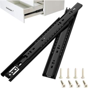 20 Inch Drawer Slides, Soft Self Close Full Extension Ball Bearing Drawer Slides, 3 Fold Full Stretch Side Mount for Custom Storage for Large Items, Extra-Deep Drawers (1 Pair-Black)