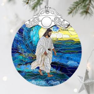 Jesus Christ Christmas Decorations - God Jesus Home Decor | Stained Glass Ornament | Christmas Ornaments for Tree | Christian Holiday Ornament Christian Gifts, Religion Gifts, Gift Ideas, Xmas Gift