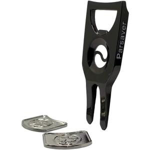 Players Golf Divot Tool - 6 in 1 Multi Purpose Tool - Divot Tool with Ball Marker - Alignment Golf Ball Markers Included - Bottle Opener Pitch Fork Gadget - Permanent Marker Pen