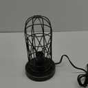 Industrial Table Lamp, Small Touch Lamp with Rustic Cage Vintage Bedside Lamp 3 Way Dimmable Nightstand Lamp Edison Desk Lamp for Bedroom, Living Room, Hallway, Entryway, Kitchen, 4W LED Bulb Included (Black with Brushed Gold)