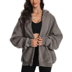 FAIABLE Womens Mens Double Zip Up Hoodie Oversized Acid Wash Heavyweight Hoodie Distress Cotton Fleece Full Zipper Sweatshirt (Medium, Grey) FAIABLE Womens Mens Double Zip Up Hoodie Oversized Acid Wash Heavyweight Hoodie Distress Cotton Fleece Full Zipper Sweatshirt (Medium, Grey)