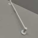 Adjustable Single Towel Bar 16 to 27.6 Inch, iMomwee Oil Rubbed White Finished Stainless Steel Bath Towel Holder, Wall Mounted Towel Rail for Bathroom Kitchen Washroom, 1" Diameter Towel Rod with Hook