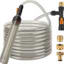 hygger Bucket-Free Aquarium Water Change Kit Metal Faucet Connector Fish Tank Vacuum Siphon Gravel Cleaner with Long Hose 25FT Drain & Fill (25 Foot(Pack of 1))