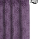 Lunarable Purple Window Valance Pack of 2, Monochrome Boho Illustration Oriental Ornaments Continuous Repetition, Rod Pocket Curtain Valances for Kitchen Bedroom, 54" X 18", Eggplant Plum