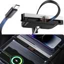 Polwlamks 65W Fast Charging USB Hub for Tesla 2025-2026 Model Y Juniper 2024-2025 Model 3 Highland, 4-in-1 Multi Ports & Retractable Cable, Model Y L Center Console Hidden Charger Hub fits Model 3/Y