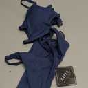 ZAFUL Women's Sexy Cutout Bikini Ribbed Thong Bikini Set Swimsuit Tie Back Two Piece Swimsuit Bathing Suit.S