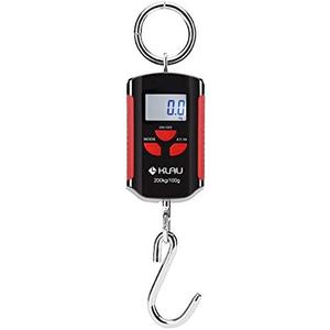 Klau Portable Mini Crane Scale 200 kg / 400 lb Heavy Duty Digital Scales LCD Display with Backlight for Home Farm Market Fishing Hunting Black and Red
