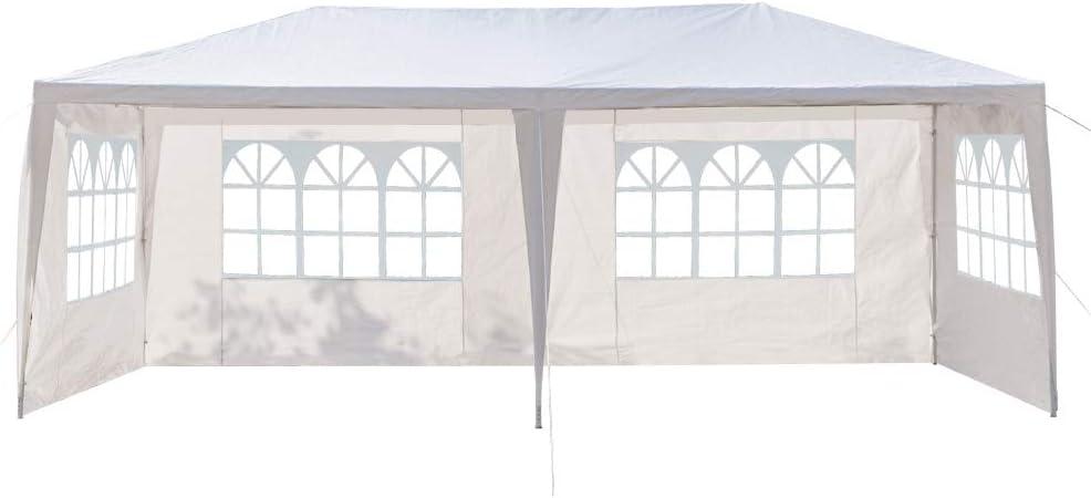 10x20 ft White Outdoor Tent, Party Wedding Tent with Removable Walls, Portable Canopy Shelter Gazebo Pavilion for Party Garden (4 Sidewalls)