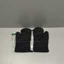 2 Pcs Oven Mitts Heat Resistant for Kitchen, Kitchen Oven Gloves, Long Oven Mitts and Pot holder with Non-Slip Silicone Stripe and Soft Cotton Lining, Silicone Oven Mitts for Cooking Baking BBQ Gloves (Black)