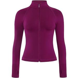 AUROLA Influence Athletic Workout Jacket for Women, Lightweight Slim Fit Full Zip Running Yoga Sports Jacket with Thumb Holes, Size M