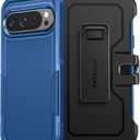 FNTCASE for Google Pixel 9-Pro-XL Case: Dual Layer Heavy Duty Protective Cell Phone Cover with Belt-Clip Holster | Military Grade Drop Shockproof Protection Non Slip Phonecase (Blue)
