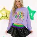 Fat Tuesday Sweatshirt for Women Long Sleeve Shirt New Orleans Novelty Graphic Pullover Outfit (XL)