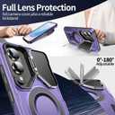 Camera Stand Case for Galaxy S25 Edge, [Compatible with MagSafe][Lens Cover] 2025 Version Military Grade Protective Soft Case for Samsung Galaxy S25 Edge 6.7" Men Women, Red (Purple)