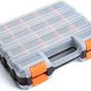 Plastic Tool Box,NOEAIKE Double Side Tool Organizer Small Parts Tool Box Hardware Organizer with Removable Plastic Dividers for Bead/Screws/Nuts/Nails/Bolts/Bins/Crafts (34 Compartments)