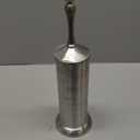 Stain Nickel Toilet Brush and Holder，Extra Long Handled Toilet Brush for Bathroom，Stainless Steel Heavy Duty Toilet Bowl Brush,Deep Cleaning Modern Toilet Cleaner Brush Space Saving, Covered Brush