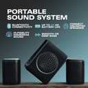 Rocksteady Stadium 2.0 4 Bluetooth Speakers, Subwoofer & Carry Bag Bundle. 4 Speakers + Sub + Large Travel Bag | Portable 4+1 Multi-Room System | Up to 30-Hr Battery | 150 ft Range